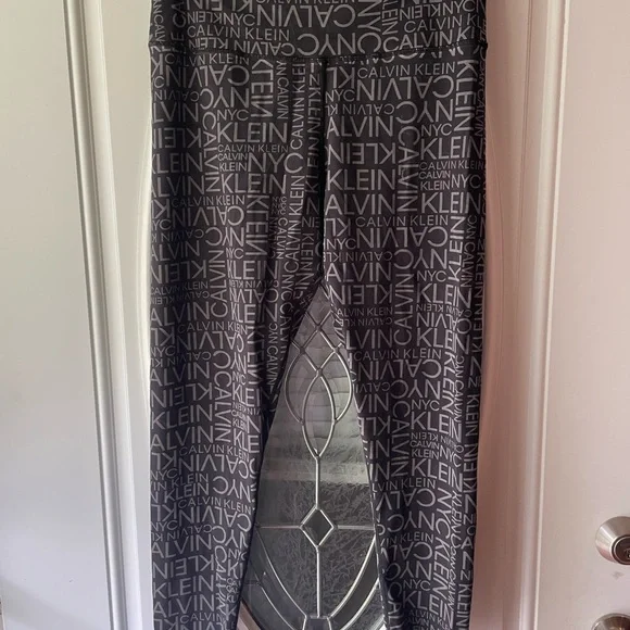 Calvin Klein Black and White Logo Maxi leggings size large - Picture 1 of 5